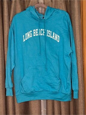 Bright Blue Long Beach Island Unisex Hoodie